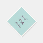 ロビンズエッグブルー45th誕生日パーティー,名前,紙 スタンダードカクテルナプキン (角)