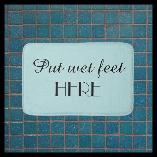 ロビンズエッグブルー&ブラックプラおもしろいッシュバスマット バスマット