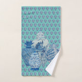 ロビンズエッグブルー&ホワイトジンジャージャー バスタオルセット (ハンドタオル)