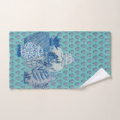 ロビンズエッグブルー&ホワイトジンジャージャー バスタオルセット (ハンドタオル)