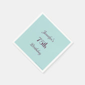 ロビンズエッグブルー,名前, 75th誕生日パーティー紙 スタンダードカクテルナプキン (角)