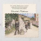 ロビンソンによるウェディングマーチ、ヴィンテージ印象派 招待状 (正面/裏面)