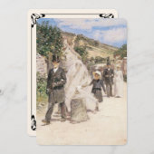 ロビンソンによるウェディングマーチ、印象派アート 招待状 (正面/裏面)