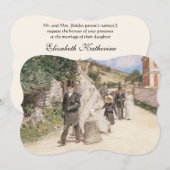 ロビンソンによるウェディング・マーチ、ヴィンテージ印象派 招待状 (正面/裏面)