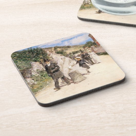 ロビンソンによる「ウェディングマーチ」、ヴィンテージの新婚夫婦 コースター (左側)