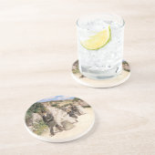 ロビンソンによる「ウェディング・マーチ」、ヴィンテージの新婚夫婦 コースター (側面)