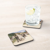 ロビンソンによる「ウェディング・マーチ」、ヴィンテージの新婚夫婦 コースター (右側)