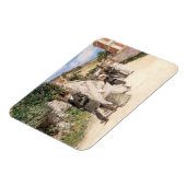 ロビンソンによる「ウェディング・マーチ」、ヴィンテージの新婚夫婦 マグネット (左側)