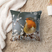 ロビンソンバードインウィンター装飾用クッション クッション (ブランケット)