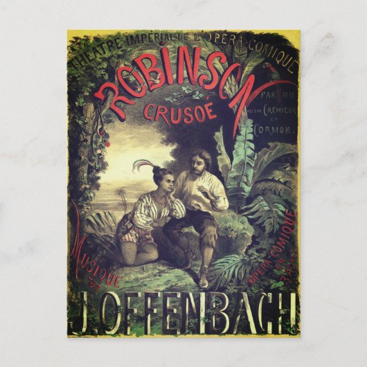 ロビンソン・クルゾエ・オペラヴィンテージポスター ポストカード (正面)