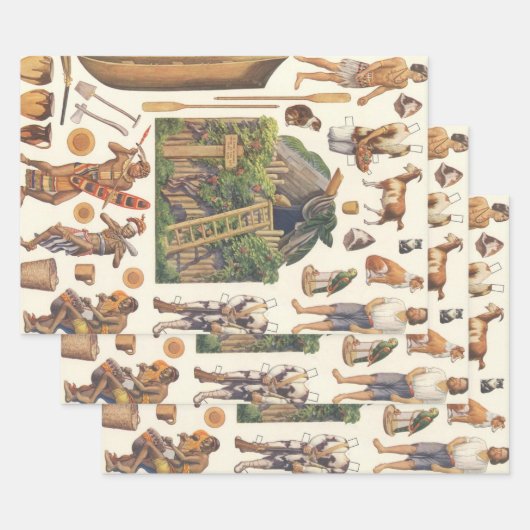 ロビンソン・クルーソー ビンテージ ヴィクトリアン ペーパー ドール おもちゃ (セット)