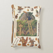 ロビンソン・クルーソー ビンテージ ヴィクトリアン ペーパー ドール おもちゃ アクセントクッション (裏面(縦))