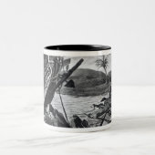 ロビンソンCrusoeの運び去ること ツートーンマグカップ (中央)