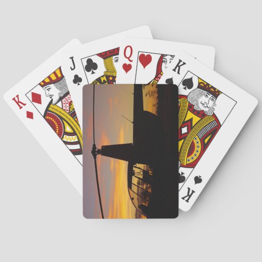 ロビンソンR44ヘリコプター、夕日 トランプ (裏面)