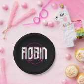 ロビンハイテク名グラフィック ペーパープレート (パーティー)