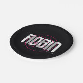 ロビンハイテク名グラフィック ペーパープレート (アングル)