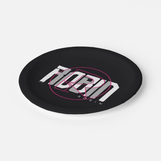 ロビンハイテク名グラフィック ペーパープレート (アングル)