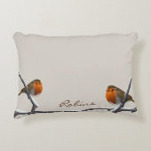 ロビンバーズオンウィンターブランチパーソナライズされた アクセントクッション (正面)