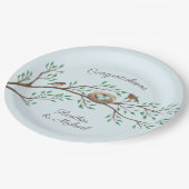 ロビンバーズネストエッグ春ベビーシャワー ペーパープレート (アングル)