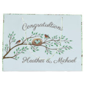 ロビンバーズネストエッグ春ベビーシャワー ラージペーパーバッグ (裏面)