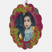 ロビンバーズホリーベリーフォトワイン オーナメントカード (左)