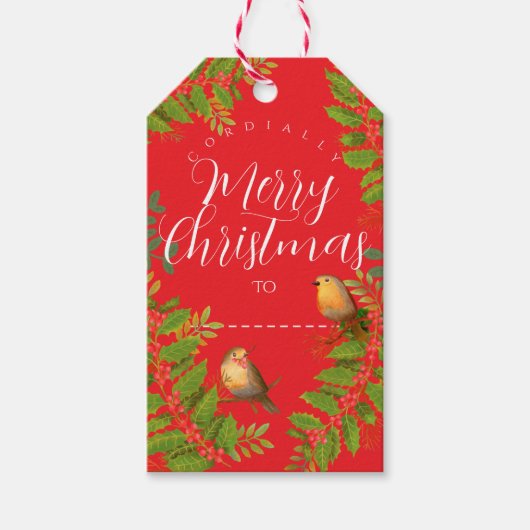 ロビンバーズホリーベリーレッド ギフトタグ (正面)