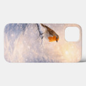 ロビンバードの冬の朝の水彩画 Case-Mate iPhoneケース (裏面 (横))