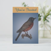 ロビンバードイラストレーションバースデーパーティ招待状 招待状 (スタンド正面)