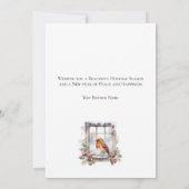 ロビンバードウィンターウィンドウビジネスクリスマスカード (裏面)