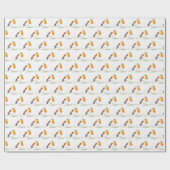 ロビンバードウッドランドクリスマスかわいい水色 ラッピングペーパー (フラット)