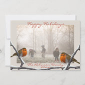 ロビンバードオーバーレイクリスマスホリデーフォトカード シーズンカード (正面)