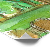 ロビンバードハウスカントリーウォーターカラーランドケープ ポスター (角)