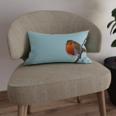 ロビンバードライトティール（緑がかった色）モノグラムの腰枕 ランバークッション