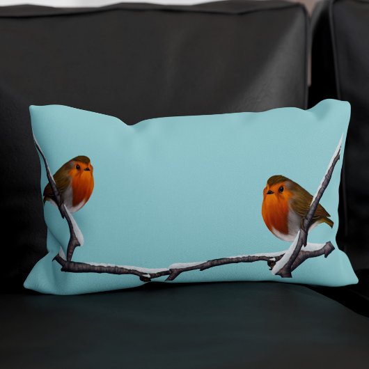 ロビンバードライトティール（緑がかった色）モノグラムの腰枕 ランバークッション