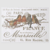 ロビンバードヴィンテージフランスのシティ名の切り離し 薄葉紙 (正面)