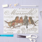 ロビンバードヴィンテージフランスのシティ名ティッシュペーパー 薄葉紙 (クラフト)