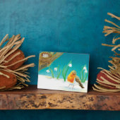 ロビンバード&スノードロップイラストレーション フォトプラーク (側面)