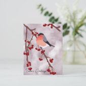 ロビンパーソナライズされたクリスマスカード シーズンポストカード (スタンド正面)