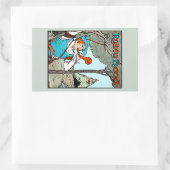 ロビンフッドアンティークイラストレーションメンメリーズ 長方形シール (バッグ)