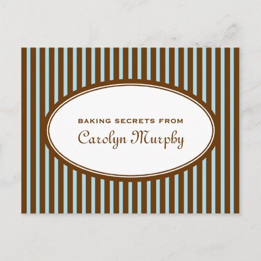 ロビンブルーチョコレートブラウンカスタムレシピカード ポストカード (正面)