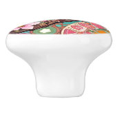 ロビンレッドバストバードピンクフローラ春の花 セラミックノブ (側面)