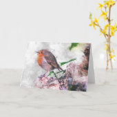 ロビンレッドバスト カード (黄色い花)