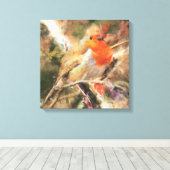 ロビンレッドバスト キャンバスプリント (インサイチュ (ウッドフロア))