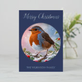 ロビンレッドブスト伝統的ワイルド 箔シーズンカード (立ち正面)