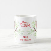 ロビンレッドブレストアンドメリークリスマスタイポグラフィ コーヒーマグカップ (中央)