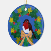 ロビンレッドブレストクリスマスオーナメント セラミックオーナメント (左)