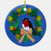 ロビンレッドブレストクリスマスオーナメント セラミックオーナメント (裏面)