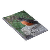 ロビン写真パーソナライズされた手書き名 ノートブック (右側)