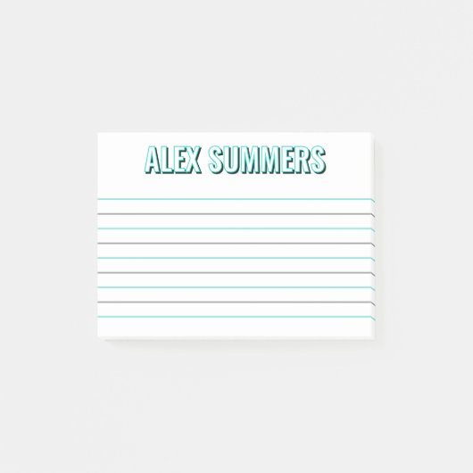 ロビン卵アウトライン黒い影のブロック文字が並ぶ ポストイット (正面)