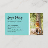 ロビン卵ブルーソーシャルメディアのアイコンQRコード写真 名刺 (裏面)